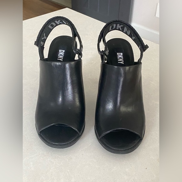 DKNY Black Leather Heels - Picture 4 of 5